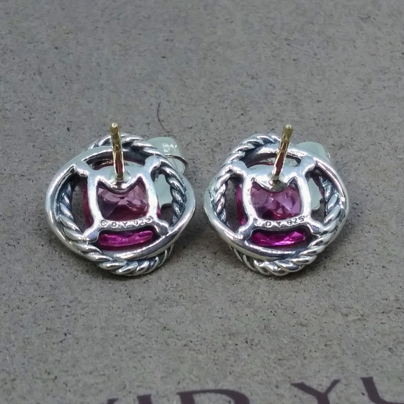 David Yurman Infinity Earrings Pink Tourmaline - Picture 4 of 4